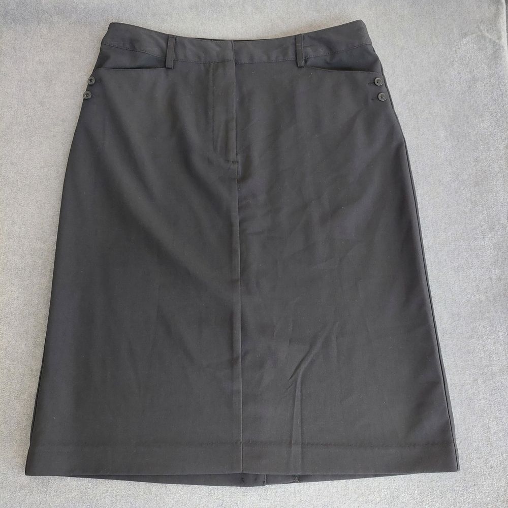 Jaclyn Smith Black Pencil Skirt with Side Button Detail Size 10